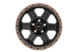 Rough Country 79 Series Wheel | One-Piece | Semi Gloss Black w/Bronze Ring | 18x9 | 6x5.5 |+18mm