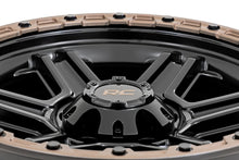 Load image into Gallery viewer, Rough Country 79 Series Wheel | One-Piece | Semi Gloss Black w/Bronze Ring | 18x9 | 6x135 | -12mm