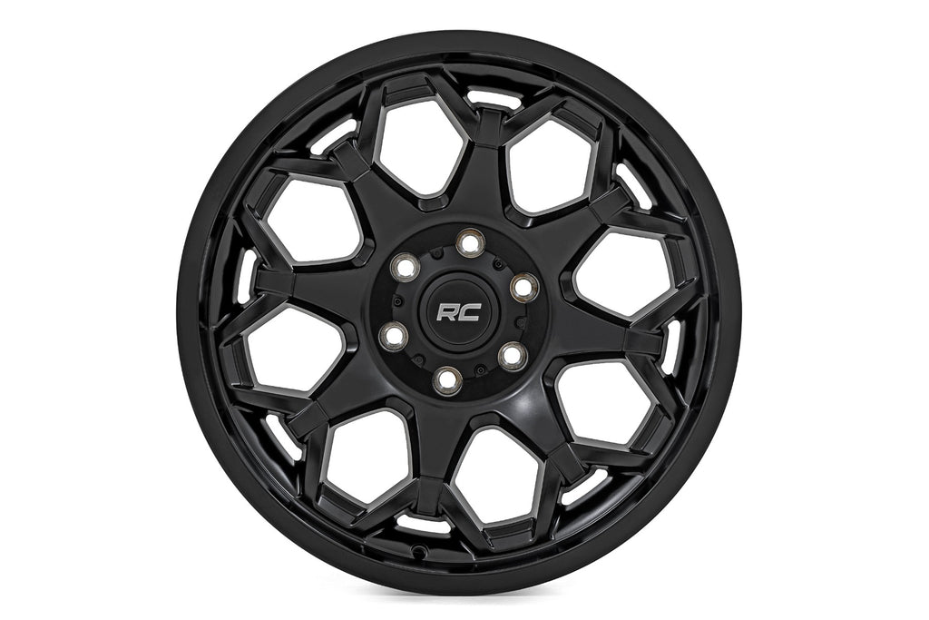 Rough Country 80 Series Wheel | One-Piece | Semi Gloss Black | 20x9 | 6x5.5 |-12mm