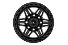 Load image into Gallery viewer, Rough Country 76 Series Wheel | Simulated Beadlock | Gloss Black | 17x9 | 8x170 | -12mm