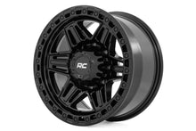 Load image into Gallery viewer, Rough Country 76 Series Wheel | Simulated Beadlock | Gloss Black | 17x9 | 8x170 | -12mm