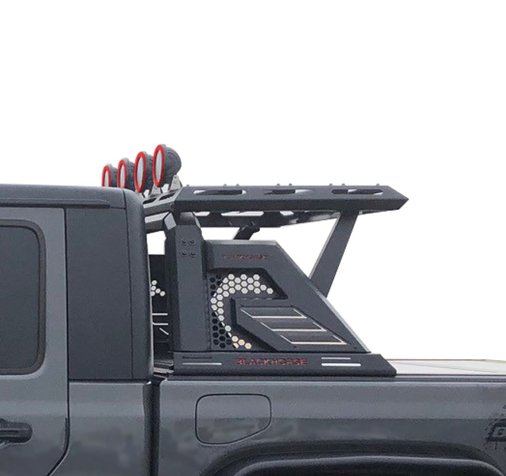 Black Horse Off Road AR2-04BA3-PLFR Armour II Roll Bar W/Basket Kit