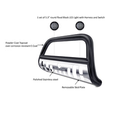 Black Horse Off Road BB093905BS-SP-PLFB Black Steel Skid Plate