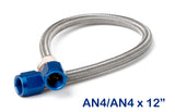 NOS/Nitrous Oxide System 15210NOS NOS Stainless Steel Braided Hose -4AN 1-foot Blue