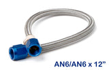 NOS/Nitrous Oxide System 15400NOS NOS Stainless Steel Braided Hose -6AN 1-foot Blue