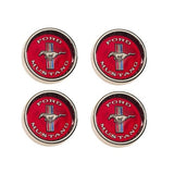 Scott Drake C5ZZ-1130-WR Styled Steel Hubcaps (Red Background)