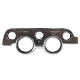 Scott Drake C8ZZ-10838-BMI 1968 Instrument Bezel with metal-backed woodgrain vinyl inserts