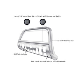Black Horse Off Road CBS-MIB8001SP-PLFB Stainless Steel Stainless Steel Skid Plate