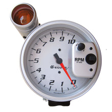 Load image into Gallery viewer, Equus E6081S GAUGE, TACHOMETER, 5", 10K RPM, PEDESTAL W/ EXT. SHIFT-LITE, SILVER, 6000 SERIES