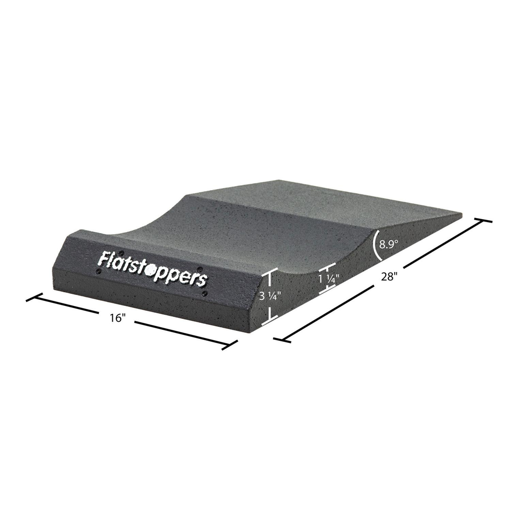Race Ramps 16-inch Supercar FlatStoppers ramp with dimension markings
