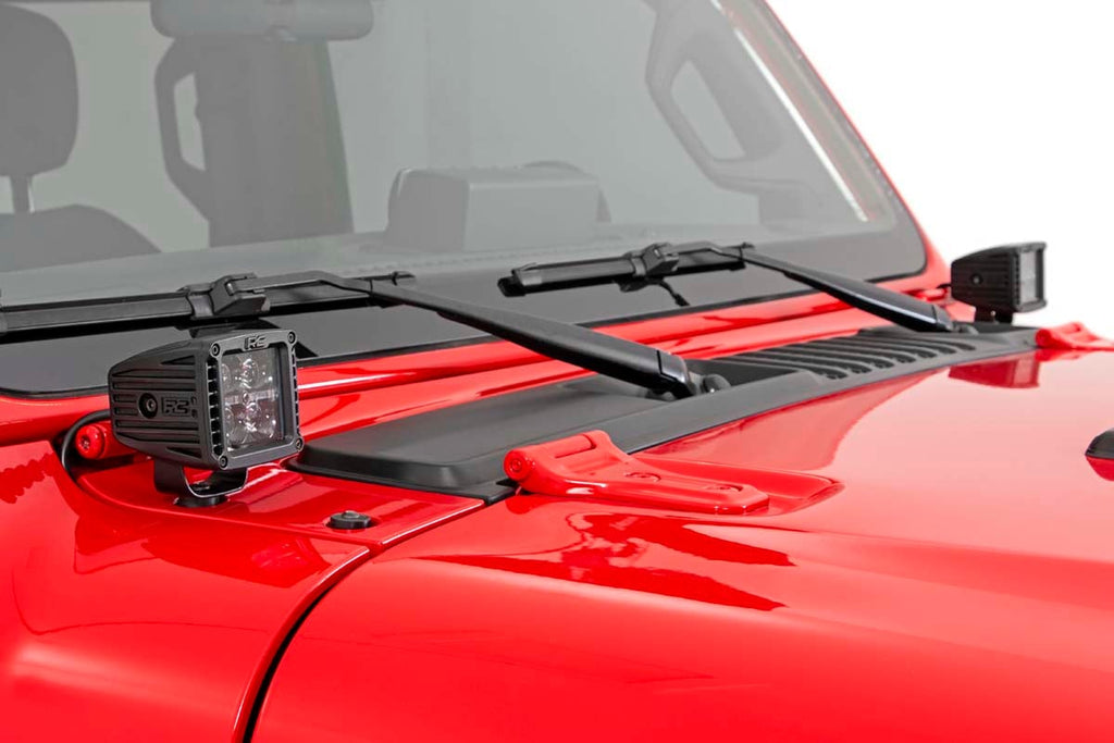 LED Light Kit | Cowl Mount | 2" Black Pair | Jeep Gladiator JT/Wrangler JL (18-26)