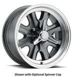 Legendary Wheels LW90-50744B HB44 - 15x7 - 4x4.5 - 4.25 BS - Charcoal/Machined