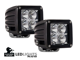 Black Horse Off Road PL1213 Clear Aluminum with Wiring kit and a switch