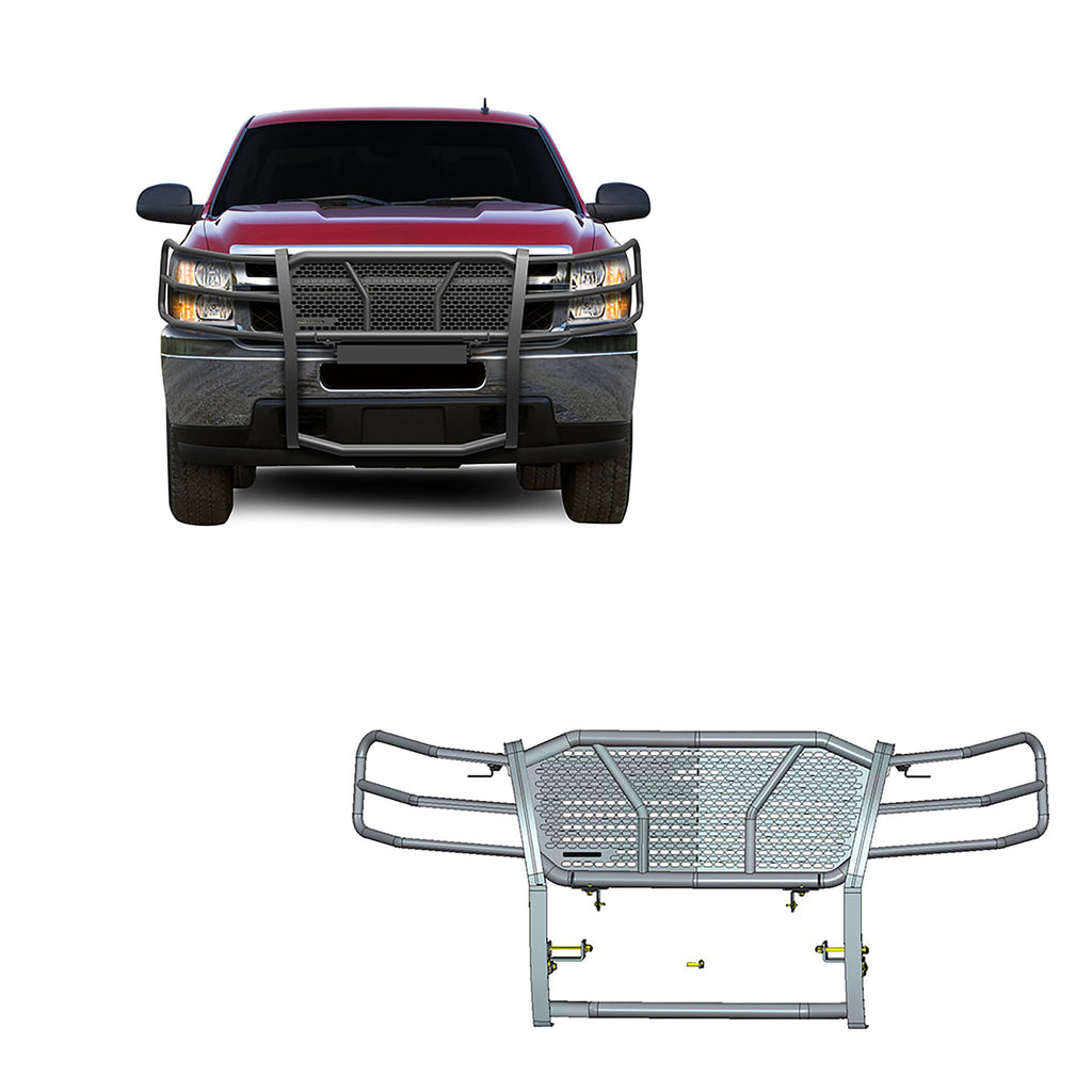 Black Horse Off Road RU-CHSI07-B-KIT RU-CHSI07-B Rugged Heavy Duty Grille Guard Kit