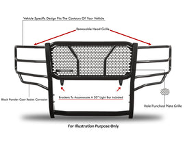 Black Horse Off Road RU-CHSI15-B-KIT RU-CHSI15-B Rugged Heavy Duty Grille Guard Kit