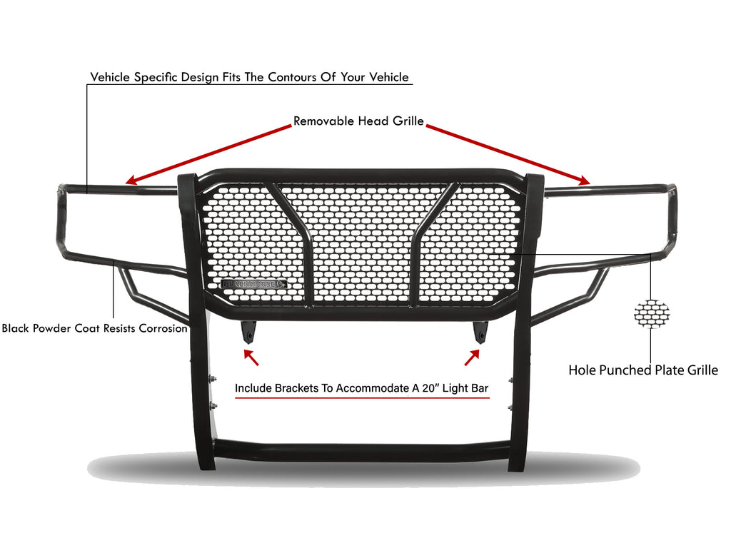 Black Horse Off Road RU-FOF109-B Rugged Heavy Duty Grille Guard
