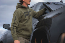 Load image into Gallery viewer, Rough Country Hoodie | RC Topographical Sleeve | Army Green | 3XL