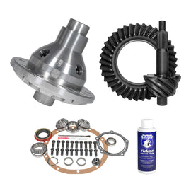 Yukon Gear and Axle YGK2272 Kit contains a ring and pinion set, positraction unit, and installation parts