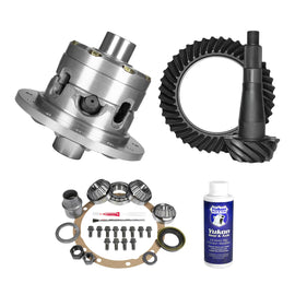 Yukon Gear and Axle YGK2346 Kit contains a ring and pinion set, positraction unit, and installation parts