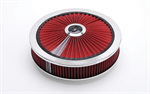 EDELBROCK 43660 A/C 14' ROUND CHROME /RED