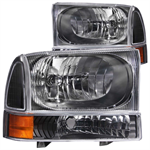 ANZO 111080 HEADLIGHT BLACK CLR W AMBER REF SD