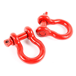 RUGGED RIDGE 11235.13 D-Ring Shackle Kit, 7/8 inch, Red, Steel, Pair