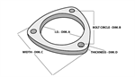 VIBRANT 1481S Flange: EXHAUST Flange; 3 bolt; 2.25 inches; stain