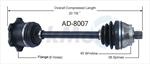 TRAKMOTIVE AD-8007 CV Axle Shaft