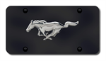 AUTOMOTIVE GOLD MUSCB MUSTANG HORSE CHR/BLACK PLATE