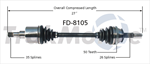 TRAKMOTIVE FD-8105 CV Axle Shaft