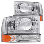 ANZO 111081 HEADLIGHT CHROME CLR W AMBER REF SD