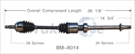 TRAKMOTIVE BM-8014 CV Axle Shaft