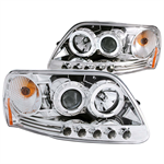 ANZO 111032 HEADLIGHT F150 PROJECT CHROME 97-02