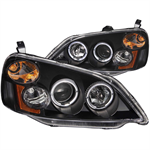 ANZO 121055 HEADLIGHT CIVIC BLACK/CLEAR 01-UP