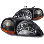 ANZO 121067 HEADLIGHT CIVIC CRYSTAL BLACK 96-98