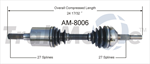 TRAKMOTIVE AM-8006 CV Axle Shaft