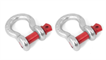 RUGGED RIDGE 11235.02 D-Ring Shackle Kit, 5/8 inch, Silver/Red pin, Stee