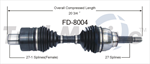 TRAKMOTIVE FD-8004 CV Axle Shaft