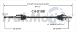 TRAKMOTIVE CH-8108 CV Axle Shaft