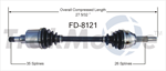 TRAKMOTIVE FD-8121 CV Axle Shaft