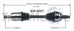 TRAKMOTIVE BM-8007 CV Axle Shaft