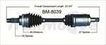 TRAKMOTIVE BM-8039 CV Axle Shaft