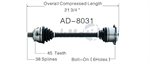 TRAKMOTIVE AD-8031 CV Axle Shaft