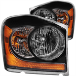 ANZO 111110 HEADLIGHT DURANGO BLACK/AMBER 04-06