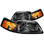 ANZO 121040 HEADLIGHT MUSTANG CRYSTAL/BLACK 99-01