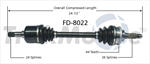 TRAKMOTIVE FD-8022 CV Axle Shaft