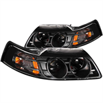 ANZO 121042 HEADLIGHT MUSTANG PROJECTOR BLACK 99-01