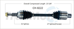 TRAKMOTIVE CH-8222 CV Axle Shaft