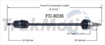 TRAKMOTIVE FD-8036 CV Axle Shaft