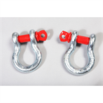 RUGGED RIDGE 11235.01 D-Ring Shackle Kit, 3/4 inch, Silver with Red pin,